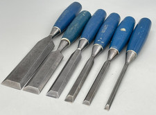 6 Vintage Stanley 5002 Bevel Edge Chisels 1/4" 3/8" 1/2" 3/4" 1" 1-1/4" Old Tool