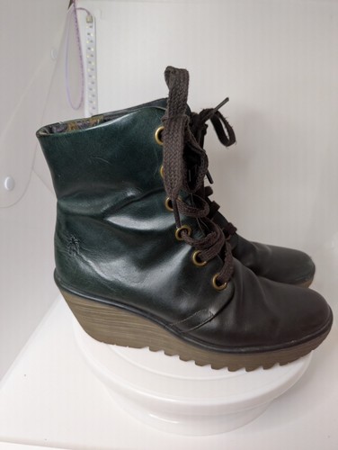 Fly london leather - leather, mid-wedge