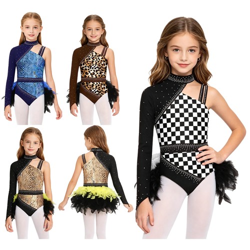 Girls printed dance leotard - printed,