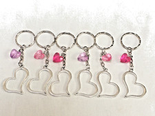 6 HEART KEYRINGS BIRTHDAY