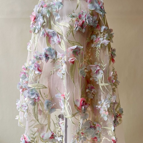 Flower lace fabric - 3d,