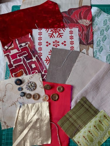 Slow stitch scrap fabric - , sari