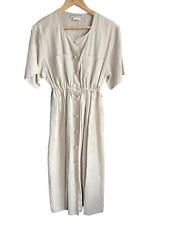 Jaeger Linen Safari Style Dress Short Sleeves UK Size 8