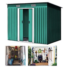 4x8 FT Flat Roof Steel Storage