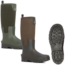 Hoggs Of Fife Newport Neoprene 5mm Wellington Bark Olive Field Green UK5 To UK13