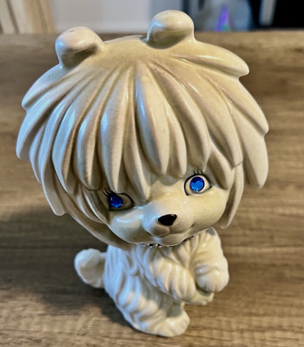 Lego 1975 ceramic white dog - white,