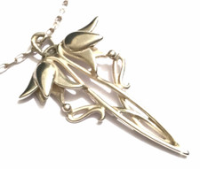 Vintage Ola Gorie Orkney Silver Bluebell Pendant 21 Inch Chain Necklace