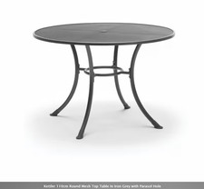 Kettler 110cm Round Mesh Top Table In Iron Grey with Parasol Hole