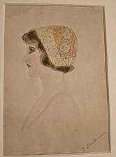 Art Deco 1920 Hand Coloured