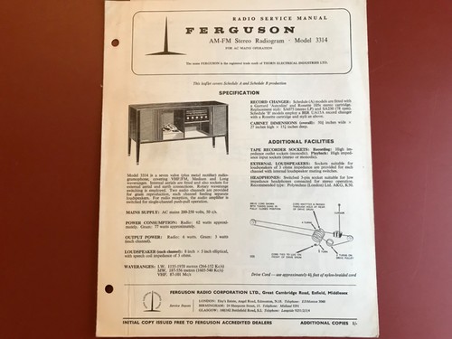 Ferguson model 3314 - ferguson, am-fm