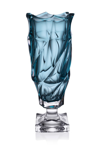 Crystal glass footed - vase, 15"