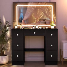 7 Drawers Vanity Desk Set W/