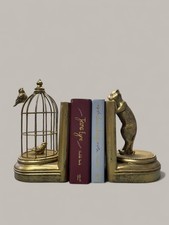 Cat and Bird Bookends
