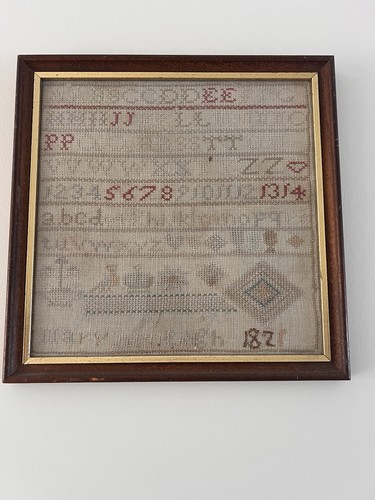 Antique hand stitched - stitched, sampler