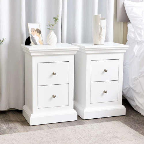 Pair white drawer bedside - of, 2