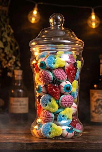 Glass sweet jar - mixed, gummy