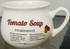 Retro Ceramic Recipe Tomato Soup Recipe Mug Bowl Collectable