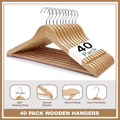 Wooden coat hangers suit - wooden,