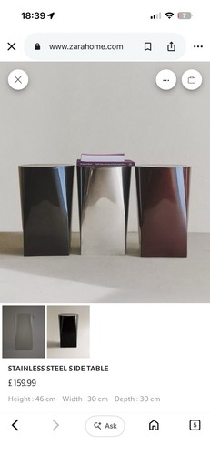 Zara home stainless steel side - home,