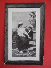 Old Comic GOLF GOLFER WITH LADY ON LAP ONE UP AND TWO TO PLAY CLUBS GOLFING