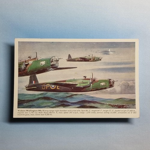 Ww2 military aircraft postcard - ww2,