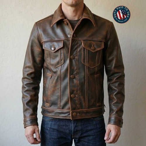 Mens handmade distressed brown - mens,