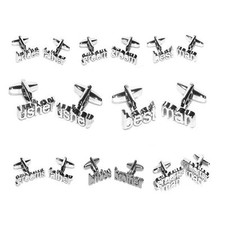 CUFFLINKS WORD CUT OUT SILVER WEDDING CUFF LINK GROOM, BEST MAN, USHER ETC!