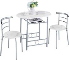 Yaheetech 3 Piece Dining Room Set, Modern Dining Table and Chairs Set of 2, Brea