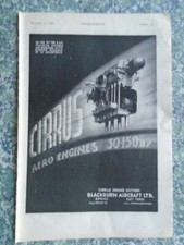 Cirrus Aero Engines Blackburn Aircraft Plane Advert December 1938 9269F