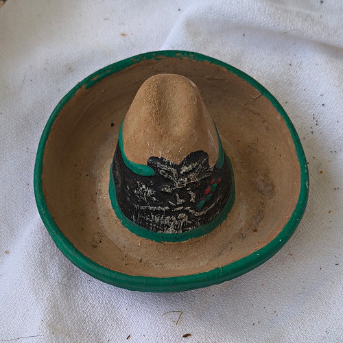 Mexican pottery sombrero dish - mexican,