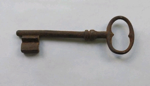 Antique french key large iron - french,