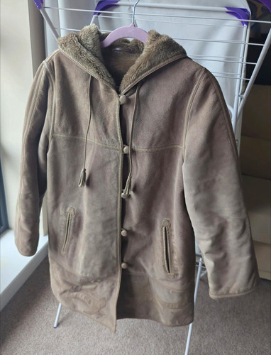 Beige leather shearling - beige,