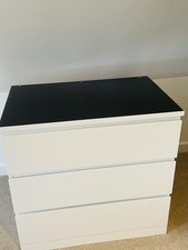 IKEA Malm Chest of 3 Drawers, White Gloss Finish Excellent Condition