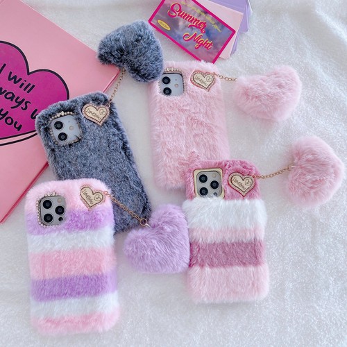 Fluffy plush love - fuzzy, phone
