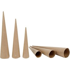 3 Assorted Paper Mache Cones
