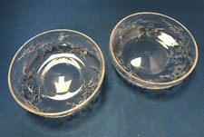 Two Vintage Etched Floral