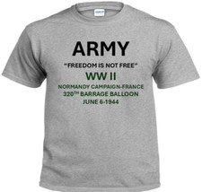 320TH BARRAGE BALLOON*NORMANDY*WW II*PT INDIVIDUAL SHIRT. OFFICIALLY LICENSED