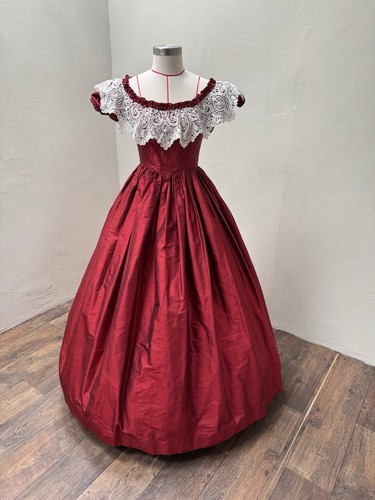 Victorian silk evening gown - victorian,