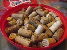 90 + Used Red Wine Bottle Natural Corks for crafts and all that jazz !
