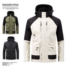 Mens Waterproof Windbreaker Rain Jacket Hooded Hard Shell Outdoor Casual Coat
