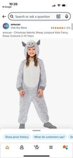 amscan - Christmas Nativity Sheep Jumpsuit Kids Fancy Dress Costume 4-6Years