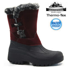 LADIES SNOW BOOTS WINTER WATERPROOF MUCKER THERMAL WELLINGTONS FUR BOOTS SIZE