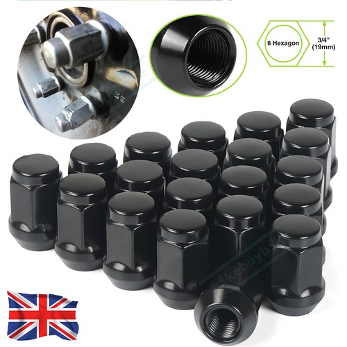 Black hex wheel nuts - 20,