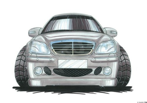 Mercedes 500 silver koolart - mercedes,