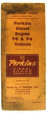 PERKINS P6 P4 Vehicle Diesel Engine Instruction Chart 1954 #5116/6117/754/20000