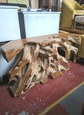 Solid Tree Root Console - Hall Table / Sideboard Teak Wood