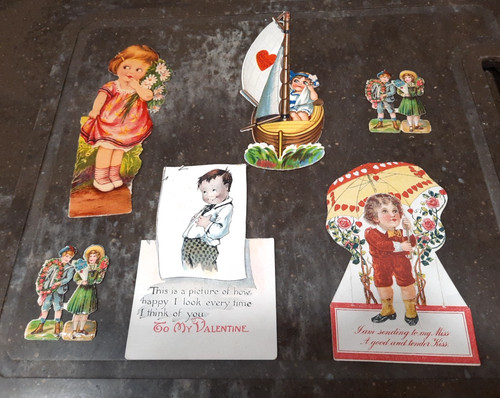 Vintage valentine die cut lot - vintage,