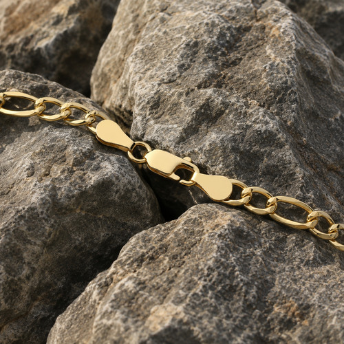 18ct gold pave - 18ct, figaro