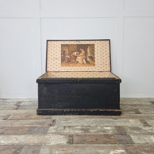 Victorian Antique Pine Chest | Painted Pine Chest Blanket Box