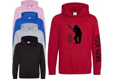 Personalised Cricket Kids Top Arm Print Hoodie Kids Hoody Boys Girls Children